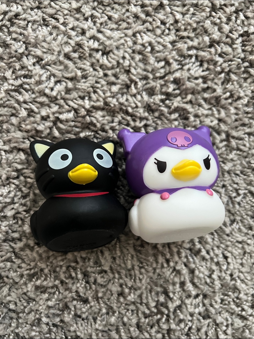 Rubber duckies from Sanrio characters Chococat and Kuromi